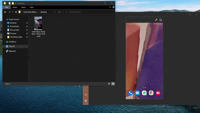 صورة لـ الميزات المخفية والنصائح والحيل على Your Phone Companion | drag-and-drop-files-windowsPC-to-Samsung-DzTechs