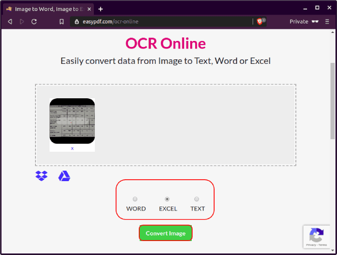 صورة لـ كيفية تحويل صورة إلى جدول بيانات Excel بسُرعة ودقة | easyPDF-upload-picture-DzTechs