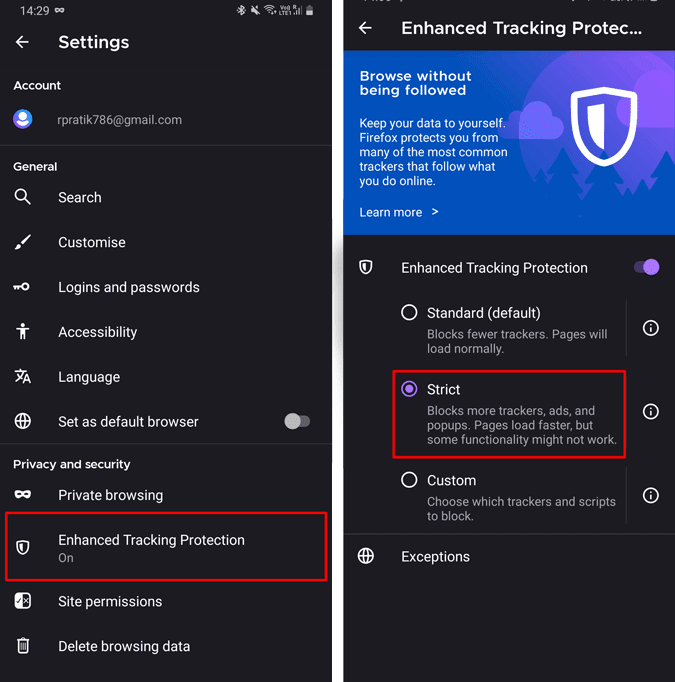 صورة لـ أفضل النصائح والحيل لـ Firefox على Android | enhanced_tracking_protection_strict_mode-AJmpxcgs-DzTechs