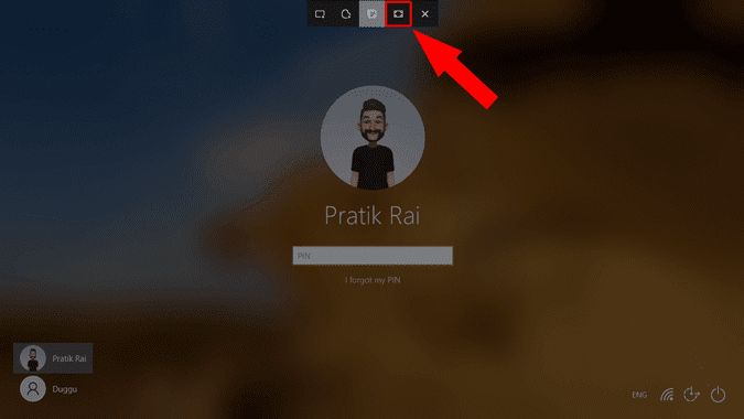 صورة لـ كيفية أخذ لقطة شاشة لشاشة تسجيل الدخول على Windows 10 | full_screen_snip_on_login_screen-TVvvWbgs-DzTechs