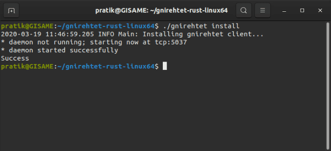 صورة لـ تطبيق يُتيح لك مشاركة شبكة WiFi على Ubuntu مع Android | gnirehtet_client_install-UxKcMPfs-DzTechs