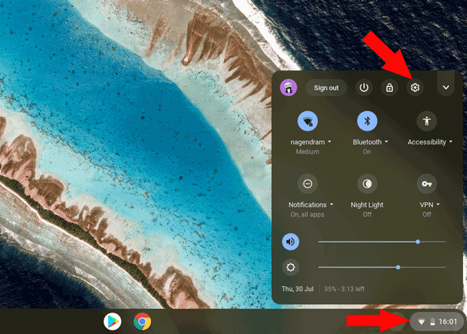 صورة لـ كيفية تغيير مؤشر الماوس في Chromebook | going_to_settings_on_Chromebook-q6nmxcgs-DzTechs
