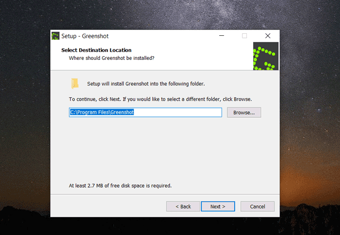 صورة لـ كيفية التقاط لقطة شاشة مع تضمين مؤشر الماوس على Windows 10 | greenshot_install-r1sJAcgs-DzTechs