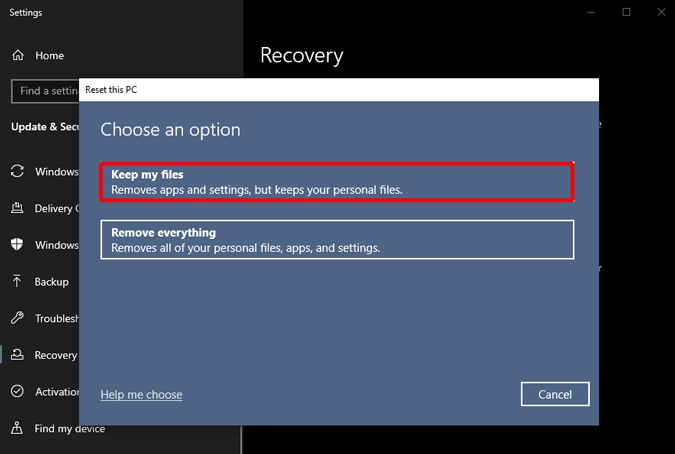 صورة لـ كيفية إصلاح “قائمة ابدأ في Windows 10 لا تعمل”؟ | keep_my_files_reset_this_pc-GtDsFegs-DzTechs