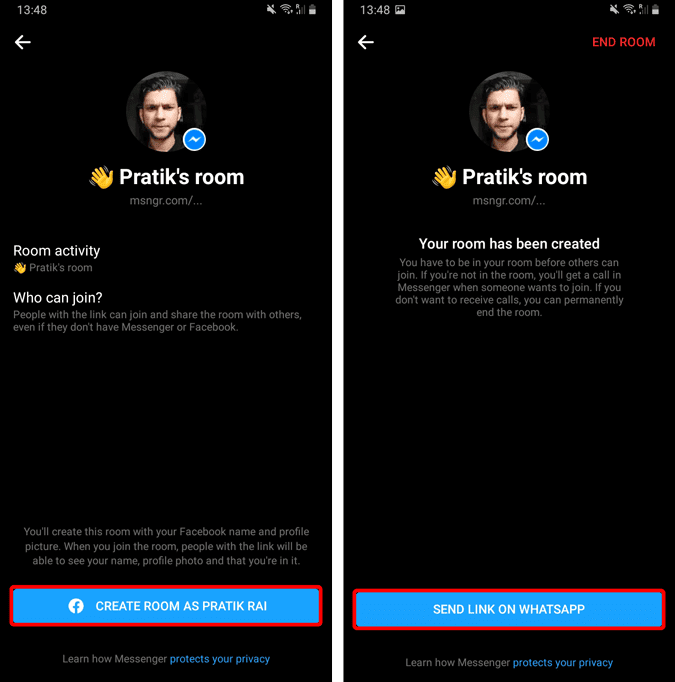 صورة لـ كيفية إجراء مكالمات فيديو جماعية مع 50 شخصًا على WhatsApp (Android) | messenger_rooms_whatsapp-5DnCRegs-DzTechs