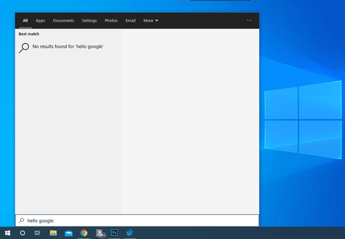 صورة لـ أفضل تخصيصات قائمة ابدأ لنظام التشغيل Windows 10 | no_web_results_on_start_menu-BwpoUbgs-DzTechs