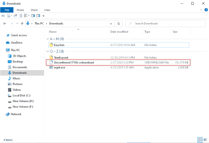 صورة لـ هل توقف التنزيل في Google Chrome؟ إليك كيف تستأنفه بنجاح | partially_downloaded_file_in_explorer_7-tVpHZOfs-DzTechs
