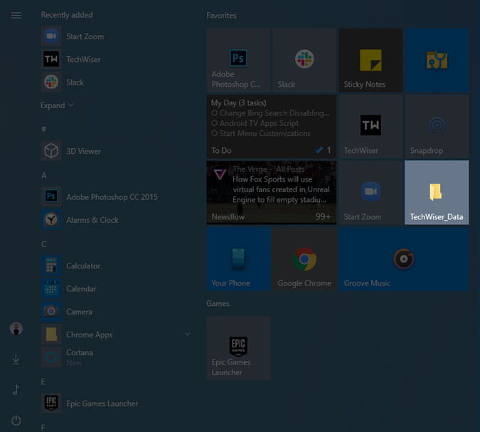 صورة لـ أفضل تخصيصات قائمة ابدأ لنظام التشغيل Windows 10 | pin_custom_folders_to_start_menu-wNooUbgs-DzTechs