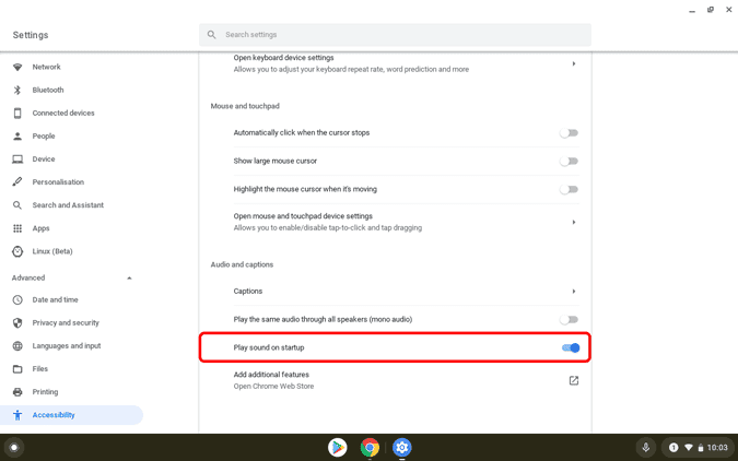 صورة لـ كيفية تمكين نغمة بدء التشغيل على Chromebook | play_sound_on_startup-BKYAucgs-DzTechs