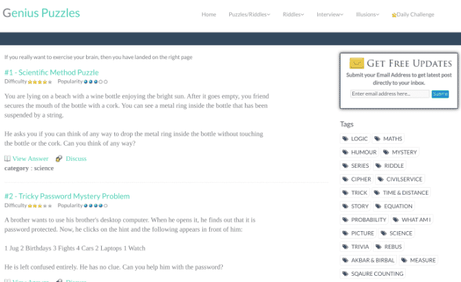 صورة لـ أفضل مواقع الألغاز لمُحبي ألعاب التفكير الجانبي والمنطفي | puzzles-riddles-gpuzzles-interview-riddles-DzTechs