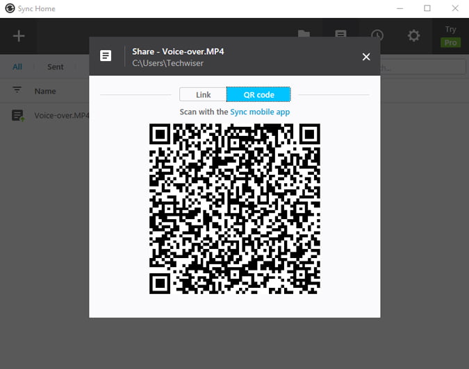 صورة لـ أفضل تطبيقات مشاركة الملفات بين نظام Android و Windows | resilio-windows-app-barcode-DzTechs