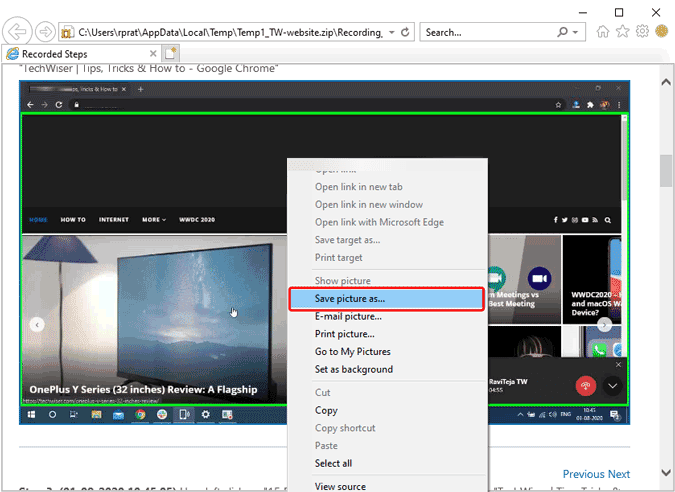 صورة لـ كيفية التقاط لقطة شاشة مع تضمين مؤشر الماوس على Windows 10 | save_picture_as-R8LJAcgs-DzTechs
