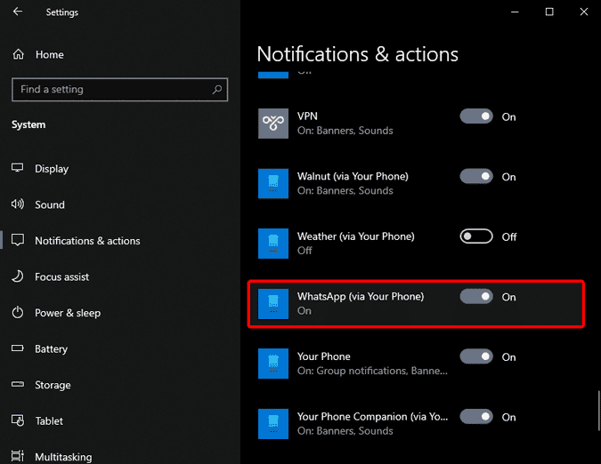 صورة لـ الميزات المخفية والنصائح والحيل على Your Phone Companion | select_app_to_disable_enable_notifications-HSb8ocgs-DzTechs
