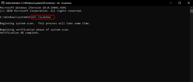 صورة لـ كيفية إصلاح “قائمة ابدأ في Windows 10 لا تعمل”؟ | sfc_scan_now-tLTsFegs-DzTechs