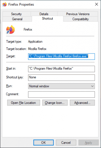 صورة لـ أفضل الأفكار العملية للمُزاح من خلال التعديل على كمبيوتر صديقك | shortcut_properties_344x500-jVNNBOfs-DzTechs