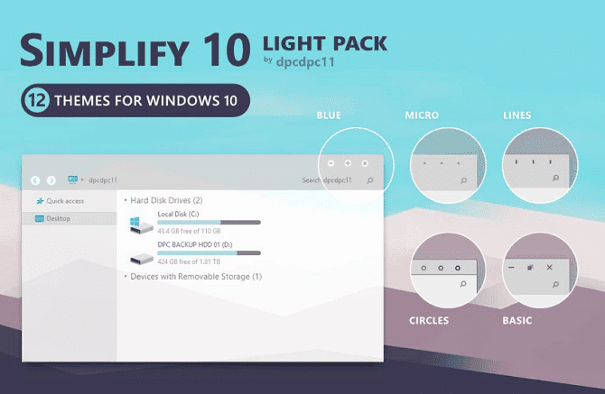 صورة لـ أفضل ثيمات Windows 10 لكل أنواع سطح المكتب | simplify_10_670x437-kt3UUOfs-DzTechs