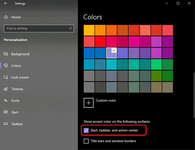 صورة لـ أفضل تخصيصات قائمة ابدأ لنظام التشغيل Windows 10 | start_menu_accent_color-sjroUbgs-DzTechs