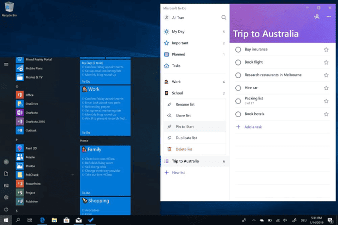 صورة لـ أفضل النصائح والحيل على Microsoft To-Do لإدارة المهام بشكل أفضل | start_menu_live_tiles-K7wkHPfs-DzTechs