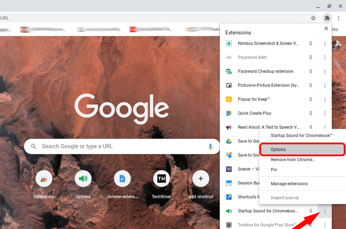 صورة لـ كيفية تمكين نغمة بدء التشغيل على Chromebook | startup_sound_extension_options-3xZAucgs-DzTechs