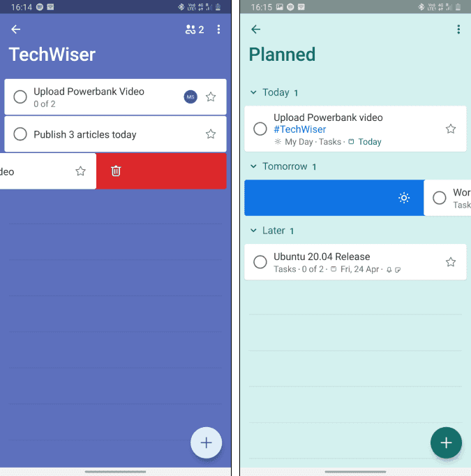 صورة لـ أفضل النصائح والحيل على Microsoft To-Do لإدارة المهام بشكل أفضل | swipe_gesture_microsoft_to_do-rMwkHPfs-DzTechs