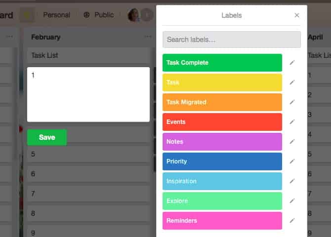صورة لـ أفضل تطبيقات Bullet Journal لإنشاء المُذكرات النقطية اليومية بدون جهد | trello_bujo_bullets_and_signifiers-496MGNfs-DzTechs