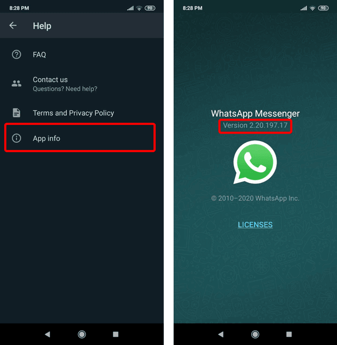 صورة لـ كيفية إجراء مكالمات فيديو جماعية مع 50 شخصًا على WhatsApp (Android) | whatsapp_version_number-hdoCRegs-DzTechs