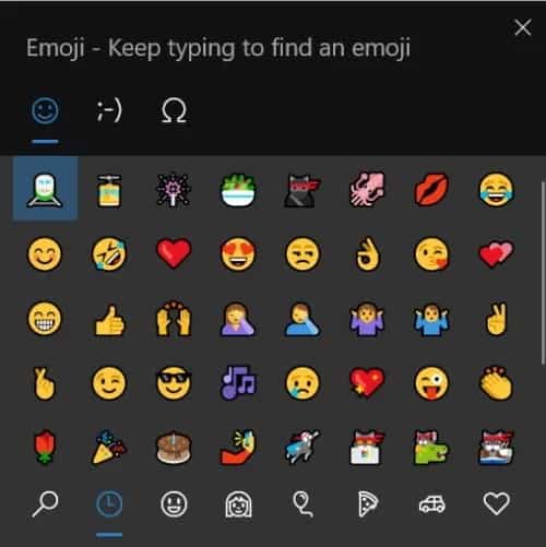 صورة لـ طرق لكتابة الأحرف الصينية وغيرها من الرموز الغريبة في Windows | win_10_characters_new_picker_emoji-sOwLEdgs
