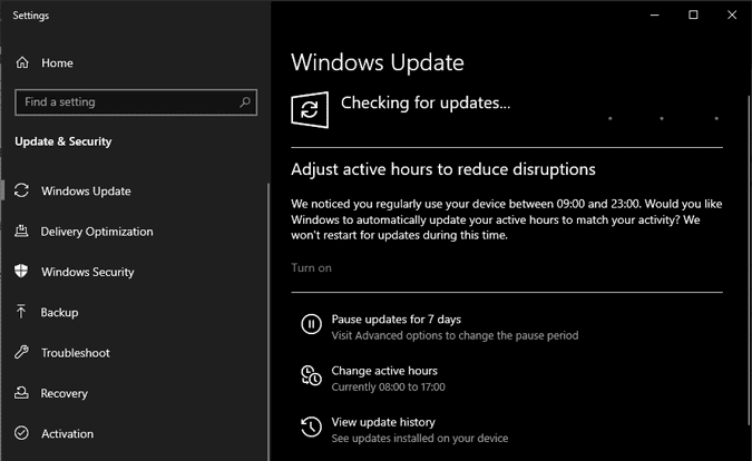 صورة لـ كيفية إصلاح “قائمة ابدأ في Windows 10 لا تعمل”؟ | windows_10_checking_for_updates-0GTsFegs-DzTechs