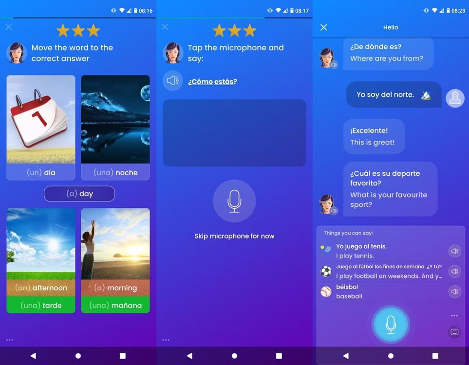 صورة لـ أفضل تطبيقات تعلم اللغات لتحقيق التقدم الفعّال على Android و iOS | 51matching-words-to-pictures-on-mondly