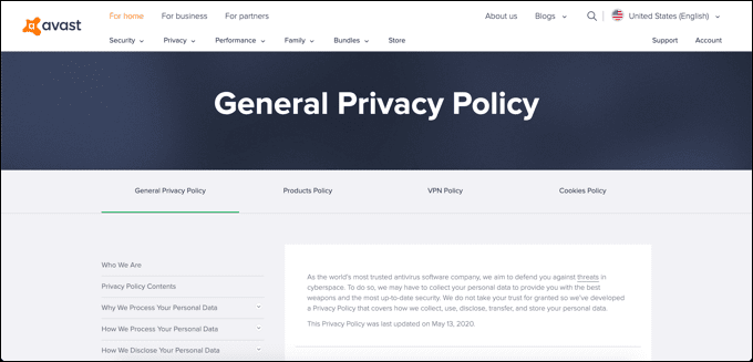 صورة لـ كيفية إلغاء تثبيت Avast على نظام التشغيل Windows 10 | Avast-Privacy-Policy-DzTechs