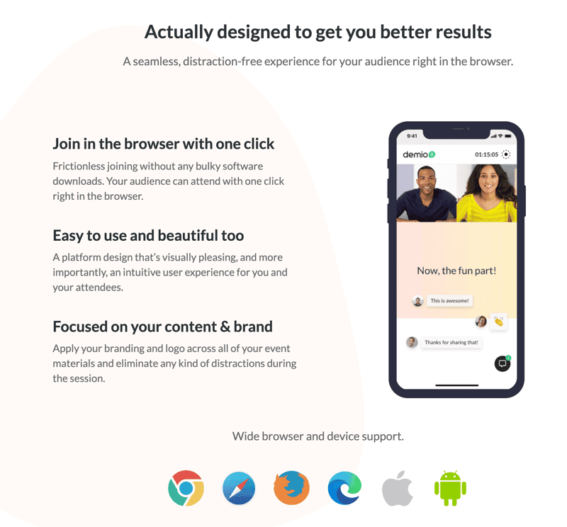صورة لـ أفضل منصات الندوات عبر الإنترنت في 2023 – لكل ميزانية | Browser-based-webinar-min-DzTechs