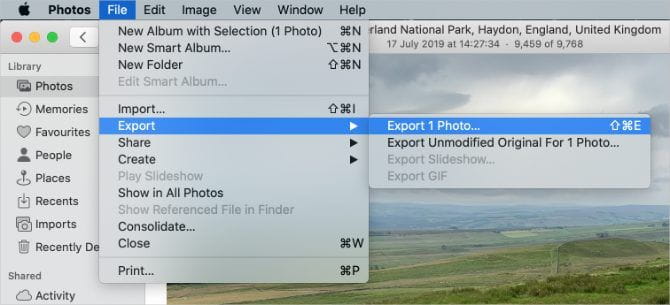 صورة لـ كيفية تنزيل الصور ومقاطع الفيديو من iCloud | Export_Photo_option_in_Photos_on_Mac_670x305-wAhBsfgs-DzTechs