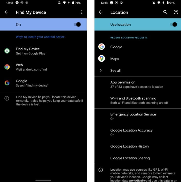 صورة لـ أفضل إعدادات Android المُضمنة لزيادة أمان جهازك | Find_My_Device-Cwbvsfgs-DzTechs