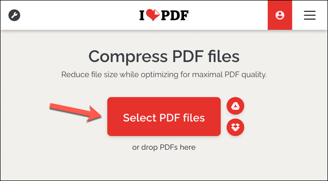 صورة لـ كيفية ضغط ملف PDF على نظامي Windows و Mac | I-Love-PDF-Select-Files-DzTechs