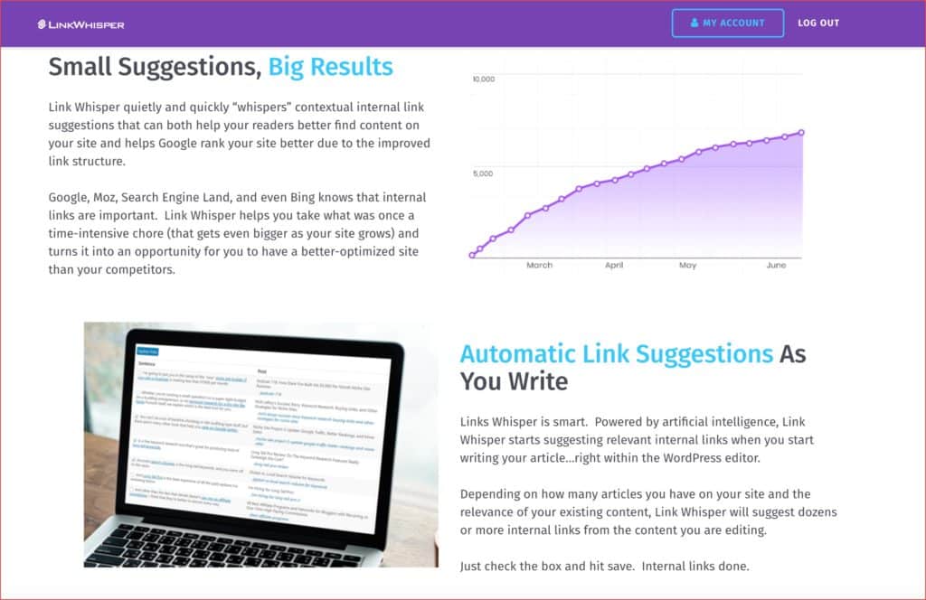 صورة لـ أفضل إضافات الارتباط الداخلي لـ WordPress لتحسين تصنيف URL لـ SEO | Linkwhsiper-1024x664-min-DzTechs