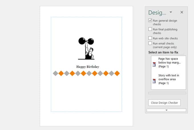 صورة لـ ما هو Microsoft Publisher؟ دليل المبتدئين | Microsoft-Publisher-Design-Checker-Options-DzTechs