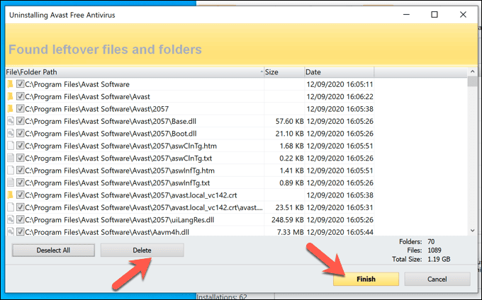 صورة لـ كيفية إلغاء تثبيت Avast على نظام التشغيل Windows 10 | Revo-Avast-Uninstall-Leftover-Files-DzTechs