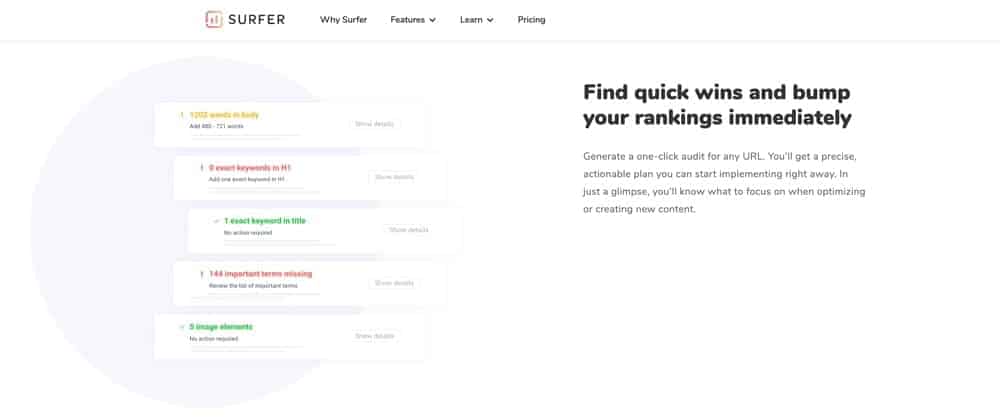 صورة لـ أفضل أدوات SEO لتحسين المُحتوى لكسب المصداقية في عام 2023 | SurferSEO-min-DzTechs