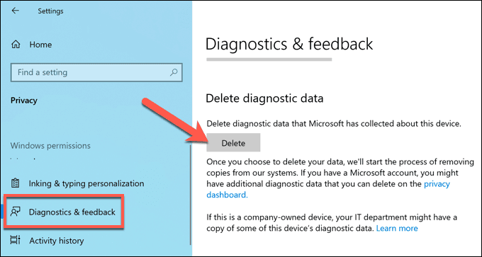 صورة لـ ما هي عملية Compattelrunner.Exe في نظام Windows 10 (وهل يمكن تعطيلها) | Windows-Delete-Diagnostic-Data-DzTechs