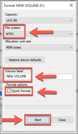 صورة لـ كيفية تحويل تنسيق محرك أقراص Windows من FAT32 إلى NTFS | Windows-Format-Options-DzTechs