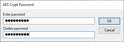 صورة لـ كيفية تشفير وفك تشفير ملف نصي في نظام Windows 10 | aes-crypt-password-entry-DzTechs
