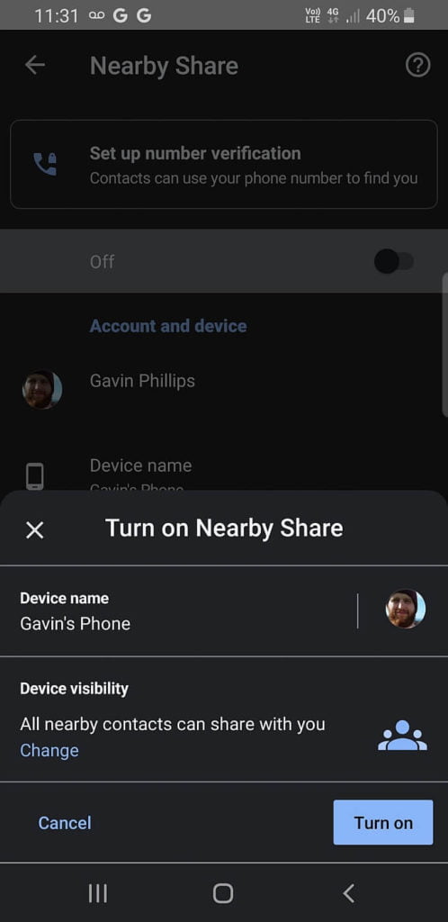 صورة لـ ما المقصود بميزة المشاركة عن قرب على Android؟ | android-nearby-share-setup-498x1024-DzTechs