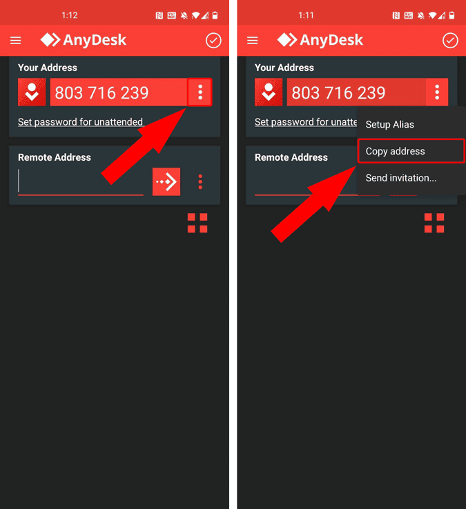 صورة لـ كيفية الوصول إلى هاتف Android من هاتف Android آخر | anydesk_remote_address-eIxN1ggs-DzTechs