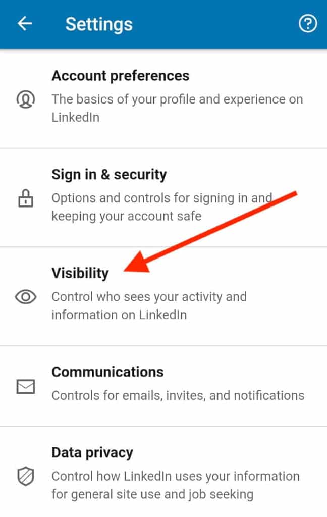صورة لـ ما هو الوضع الخاص في LinkedIn وكيفية عرض الملفات الشخصية باستخدامه | app_settings_visibility-648x1024-DzTechs
