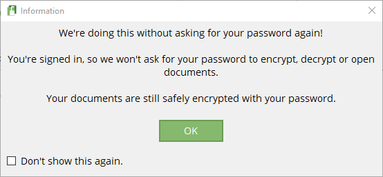صورة لـ كيفية تشفير وفك تشفير ملف نصي في نظام Windows 10 | axcrypt-password-warning-DzTechs