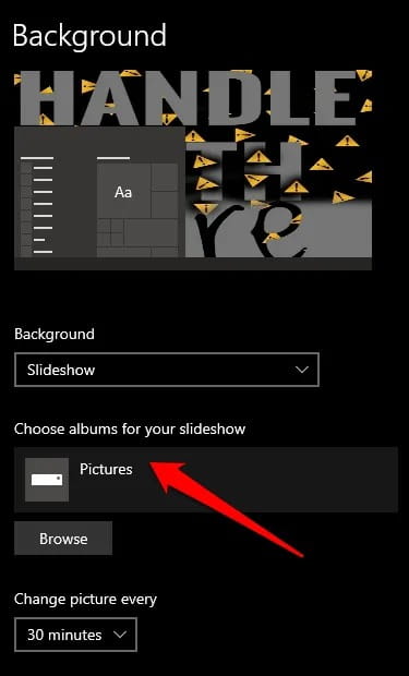 صورة لـ كيفية تغيير خلفية سطح المكتب في نظام Windows 10 | change_desktop_background_in_windows_10_desktop_choose_albums_for_your_slideshow.png-RI8nJggs-DzTechs
