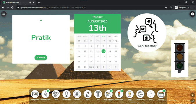 صورة لـ أفضل التطبيقات والأدوات للمعلمين الذين يُقدمون دروسًا عبر الإنترنت | classroomscreen_demo_page-JGgnXegs-DzTechs