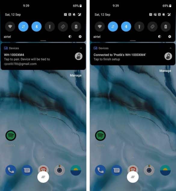 صورة لـ كيفية توصيل سماعات الرأس Sony WH1000-XM4 بجهازين | connect-to-android-device-585x638-min-DzTechs
