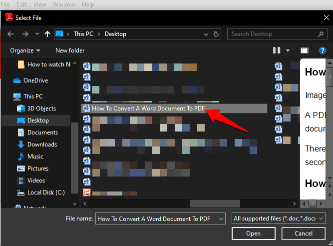 صورة لـ كيفية تحويل مستند Word إلى PDF بعدة طرق | convert-word-document-to-pdf-select-file-convert-DzTechs