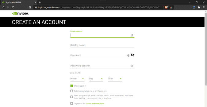 صورة لـ كيف الوصول إلى Nvidia GeForce Now في البلدان غير المدعومة | create_account_nvidia-hrDq2ggs-DzTechs